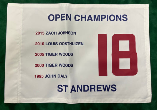 Open Champions at St Andrews (1995-2015) Unsigned Golf Flag (White)
