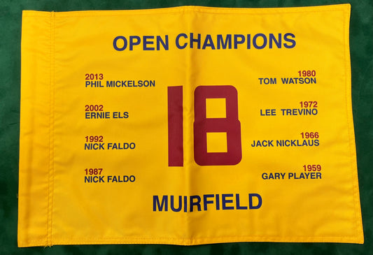 Open Champions at Muirfield Unsigned Golf Flag (Yellow)