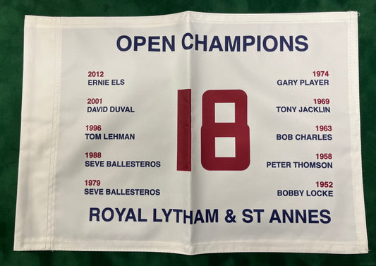 Open Champions at Royal Lytham & St Annes Unsigned Golf Flag (White)