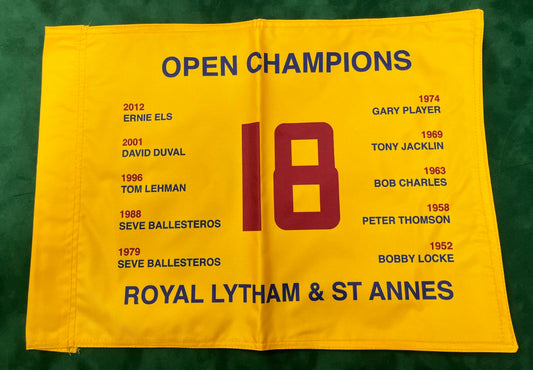 Open Champions at Royal Lytham & St Annes Unsigned Golf Flag (Yellow)