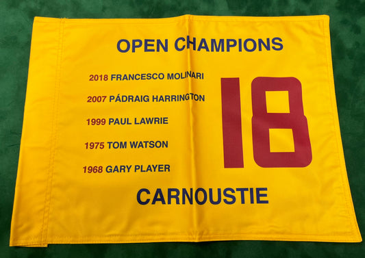 Open Champions at Carnoustie Unsigned Golf Flag (Yellow)