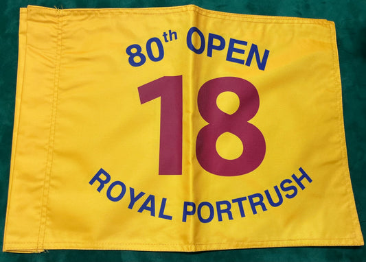 80th Open Championship at Royal Portrush Unsigned Golf Flag (Yellow)
