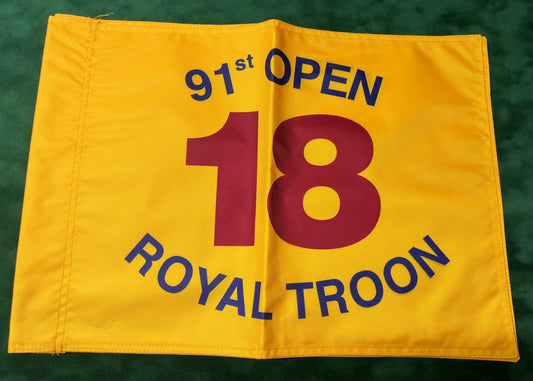 91st Open Championship at Royal Troon Unsigned Golf Flag (Yellow)