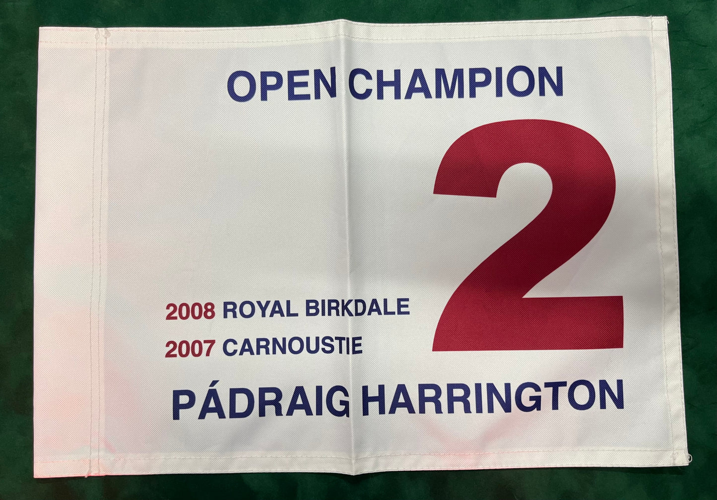 Pádraig Harrington Two-Time Open Golf Champion Unsigned Golf Flag (White)