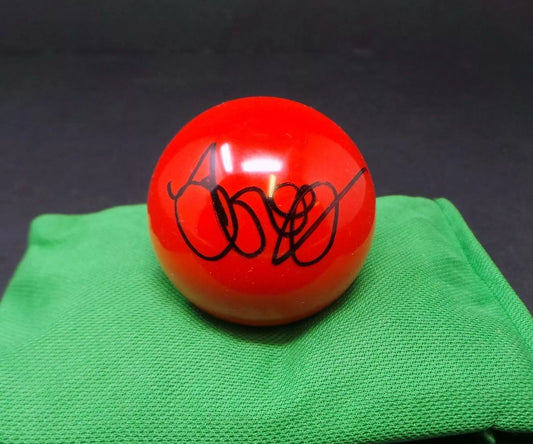 John Parrott Signed RED Snooker Ball + Dealer COA