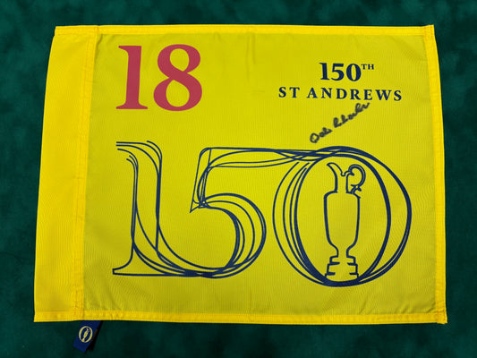 Bob Charles Rare Signed 150th Open at St Andrews Golf Pin Flag + Dealer COA