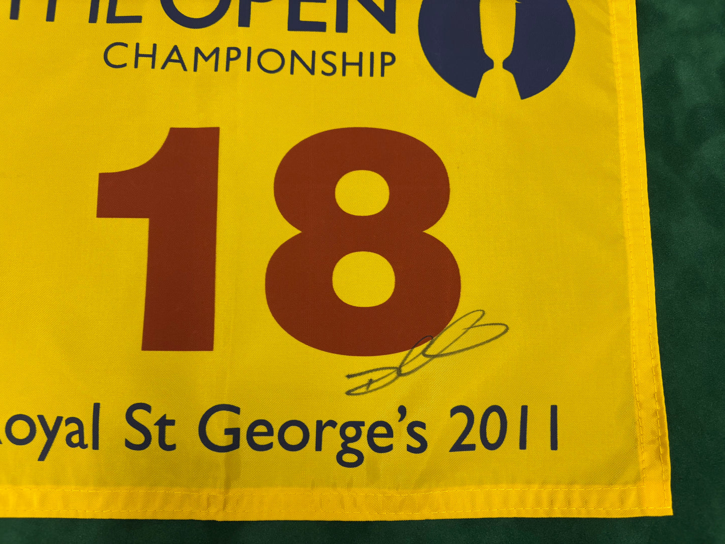 Darren Clarke Winner Signed 2011 Open at Royal St George's Golf Flag + Dealer COA