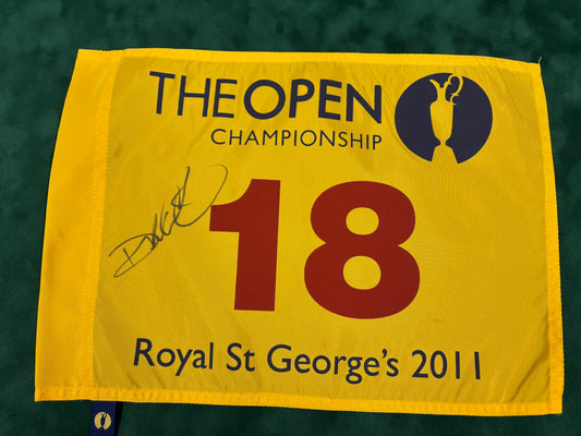 Darren Clarke Winner Signed 2011 Open at Royal St George's Golf Flag + Dealer COA