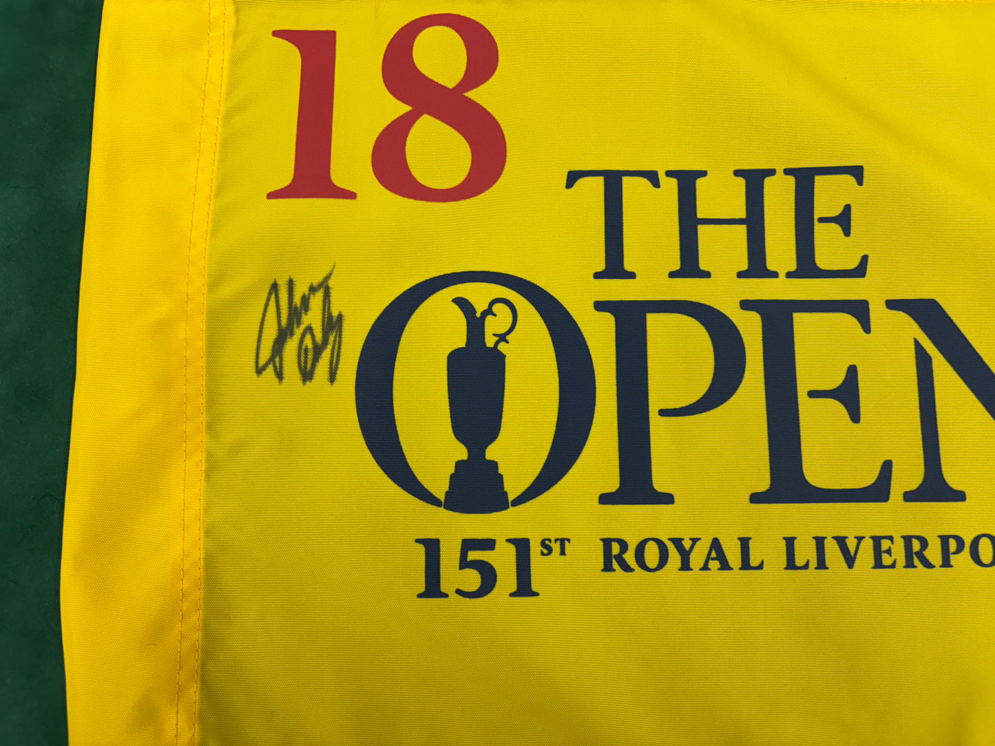 John Daly Signed 151st Open at Royal Liverpool Golf Flag + Dealer COA