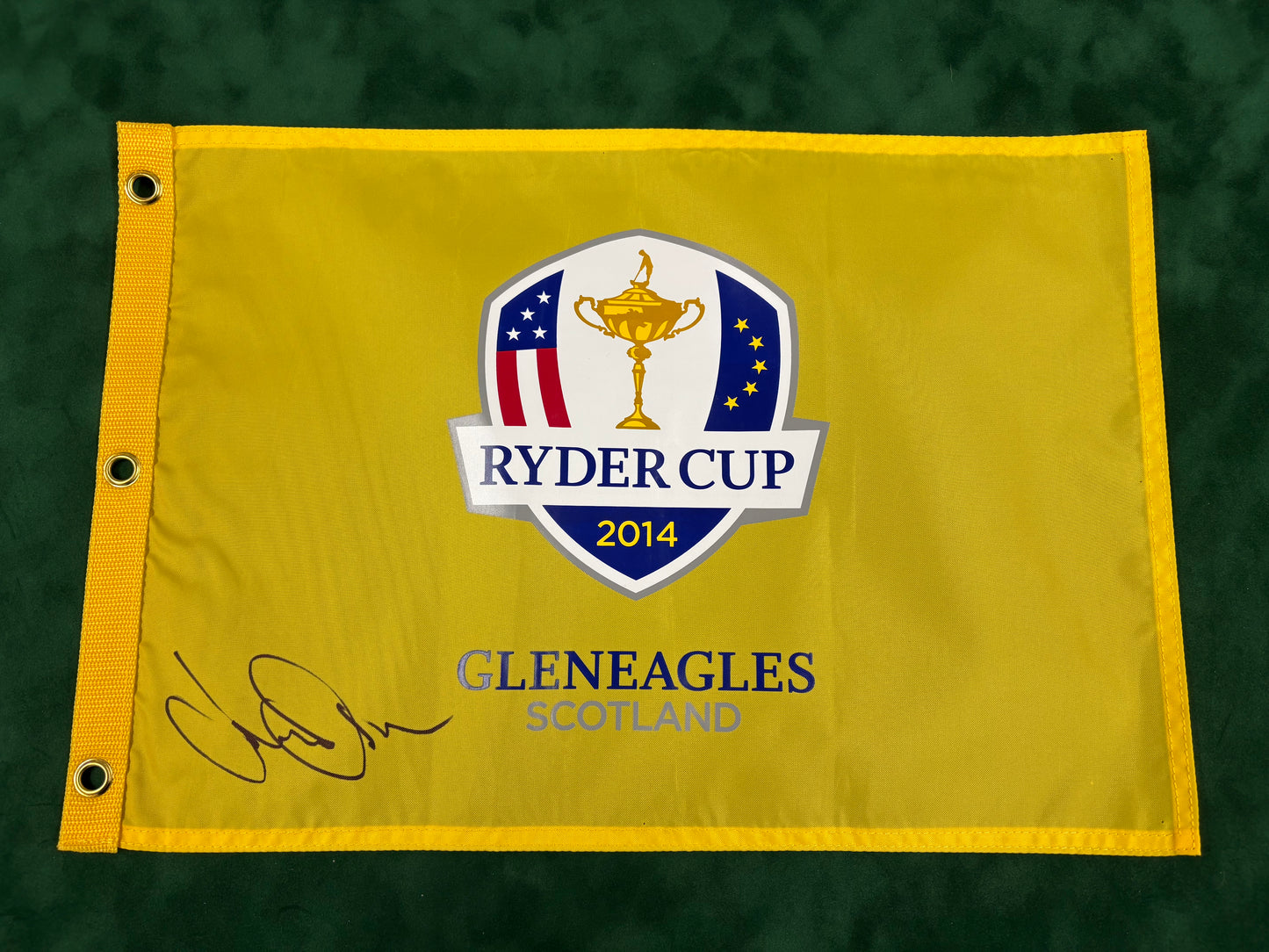 Jamie Donaldson Signed 2014 Ryder Cup at Gleneagles Golf Pin Flag + Dealer COA