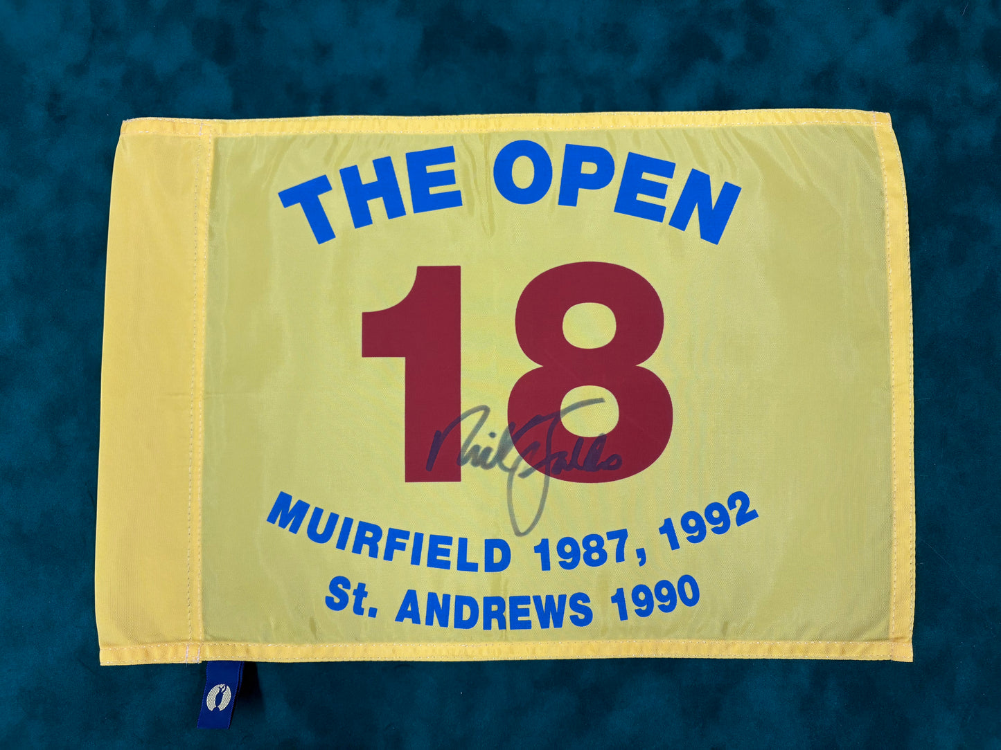 Sir Nick Faldo Signed The Open Winning Years Special RARE Golf Flag + Dealer COA