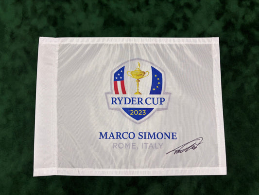 Tommy Fleetwood Signed 2023 Ryder Cup at Marco Simone Golf Flag + Dealer COA