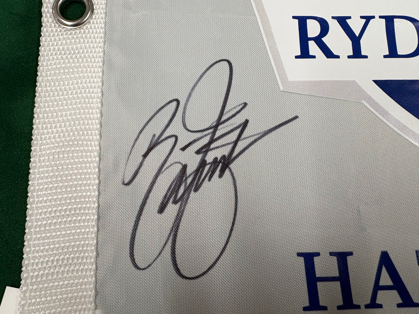 Rickie Fowler Signed 2016 Ryder Cup at Hazeltine Golf Pin Flag + Dealer COA