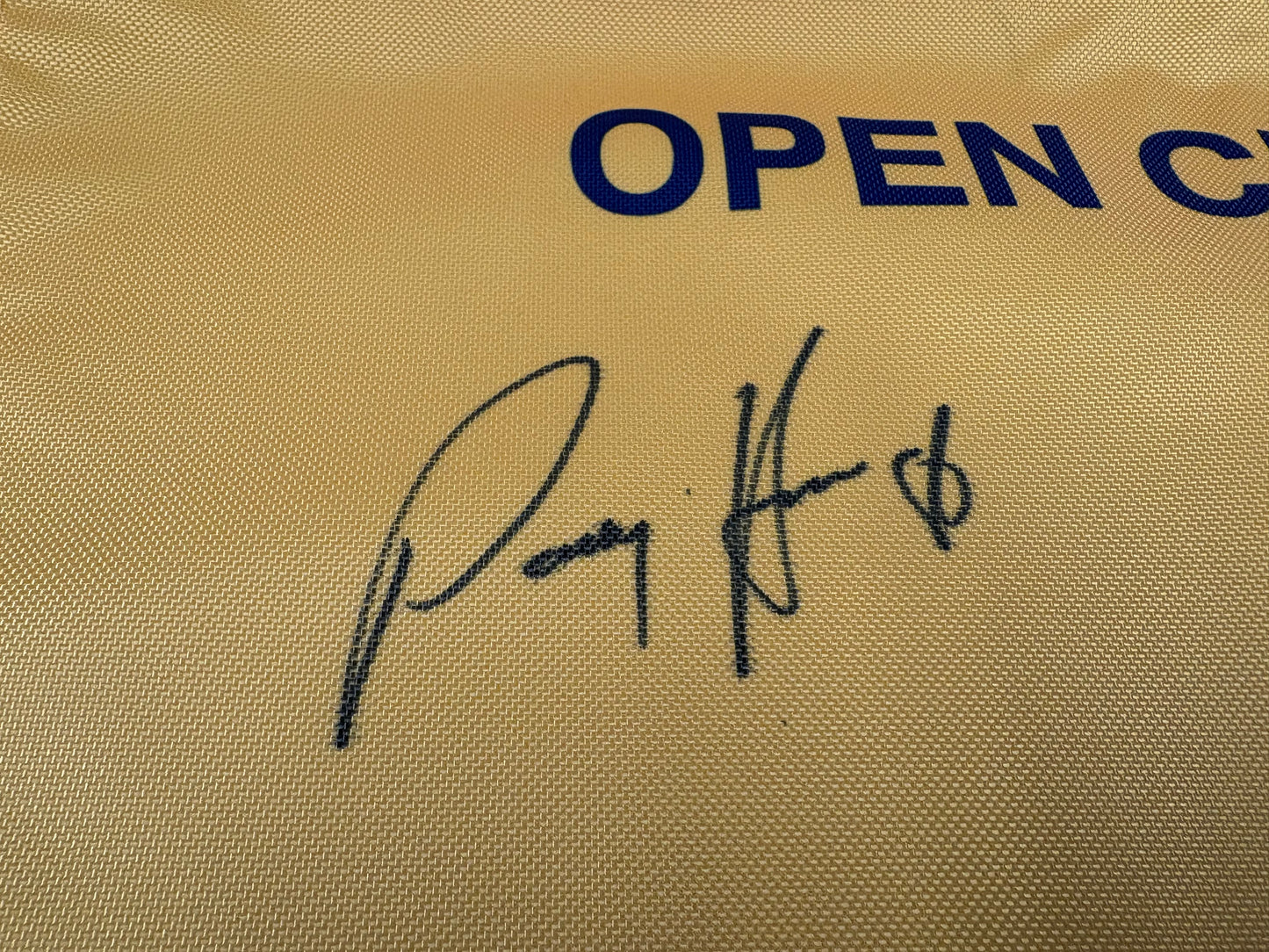 Pádraig Harrington Two-Time Open Golf Champion Signed Golf Pin Flag + Dealer COA