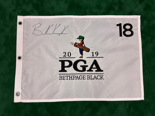 Brooks Koepka Winner Signed 2019 PGA Championship at Bethpage Black Golf Flag + Dealer COA