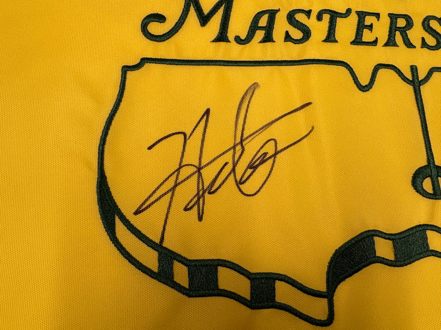 Hideki Matsuyama Winner Signed 2021 Masters Golf Flag + Dealer COA