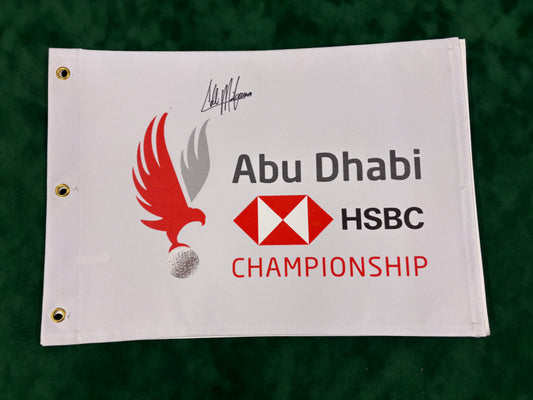 Collin Morikawa Signed Abu Dhabi HSBC Championship Golf Flag + Dealer COA