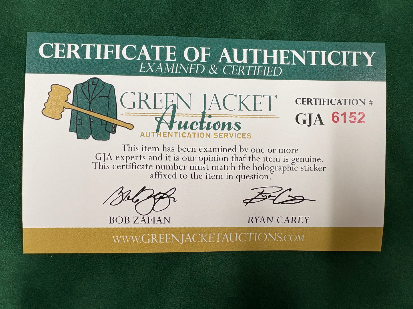 Mark O'Meara Winner Signed Undated Masters Golf Flag + Dealer COA