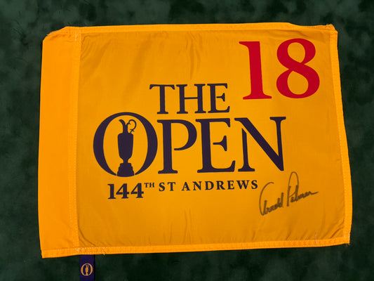 Arnold Palmer - Golf Legend Signed 144th The Open at St Andrews Golf Flag + Dealer COA