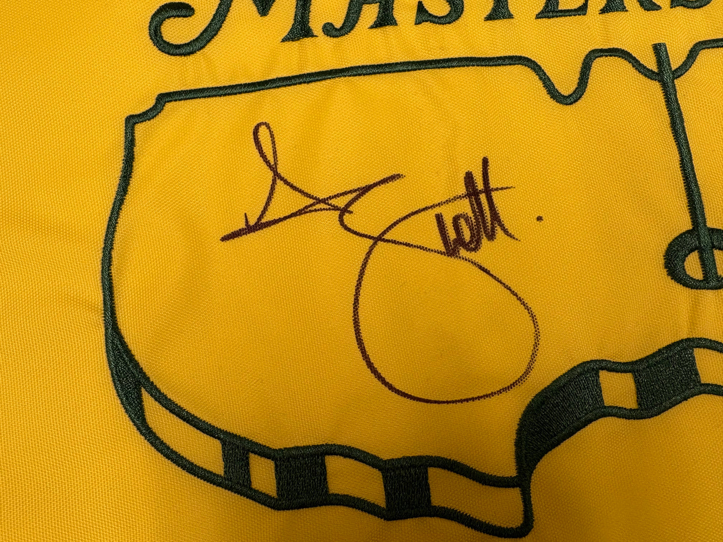 Adam Scott Signed Undated Masters Golf Flag + Dealer COA