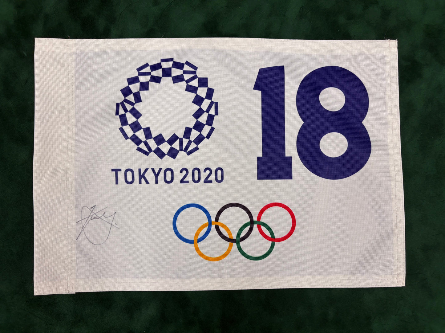 Xander Schauffele Signed Tokyo 2020 18th Hole Olympic Golf Flag + Dealer COA