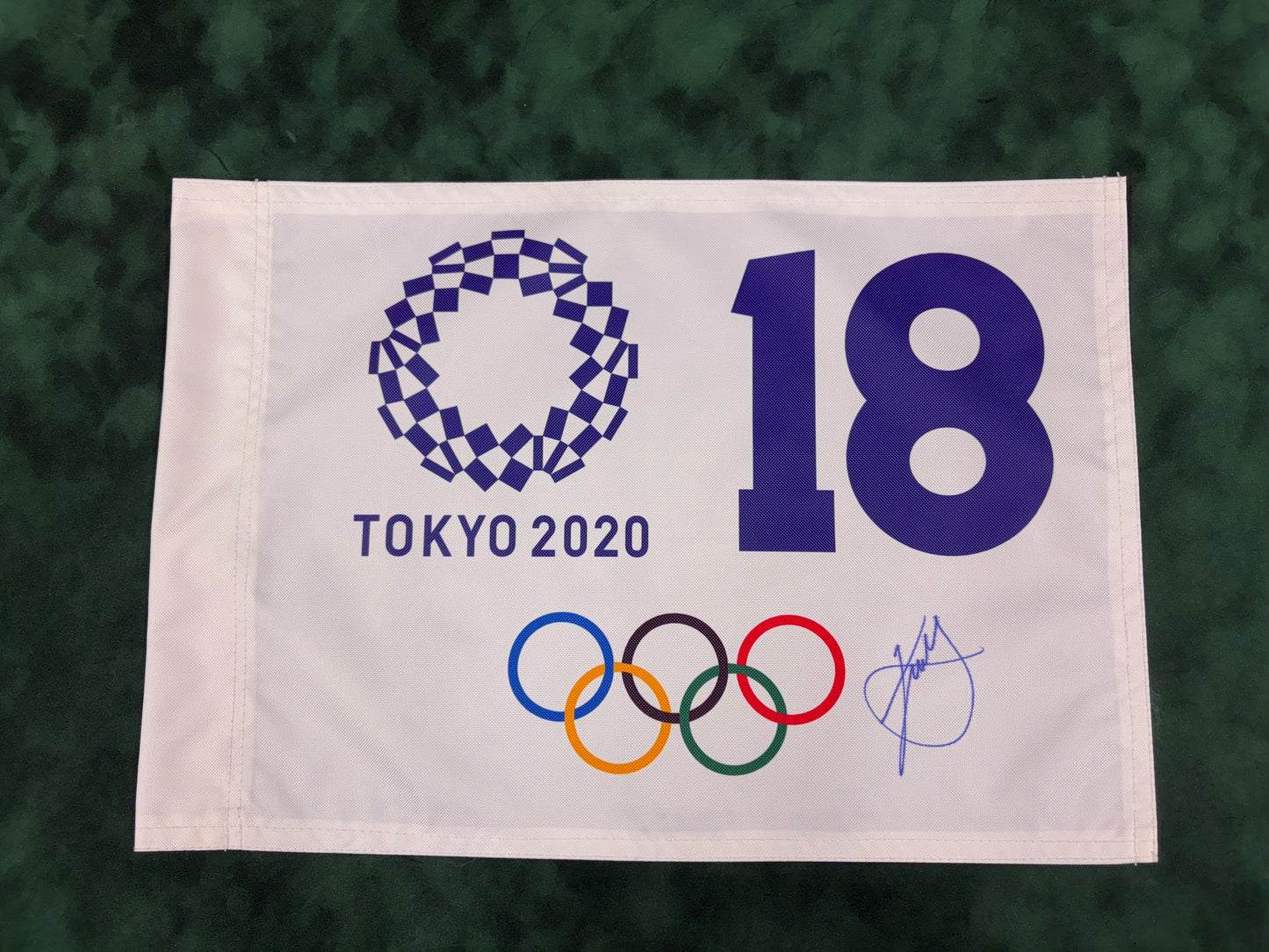 Xander Schauffele Signed Tokyo 2020 18th Hole Olympic Golf Flag + Dealer COA