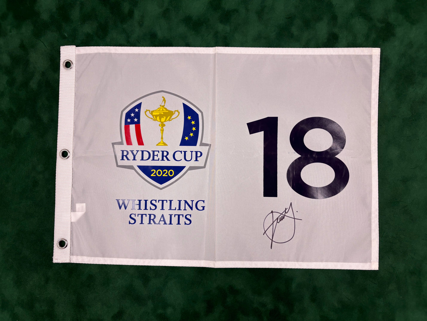 Xander Schauffele Signed 2020 Ryder Cup at Whistling Straits Golf Flag + Dealer COA