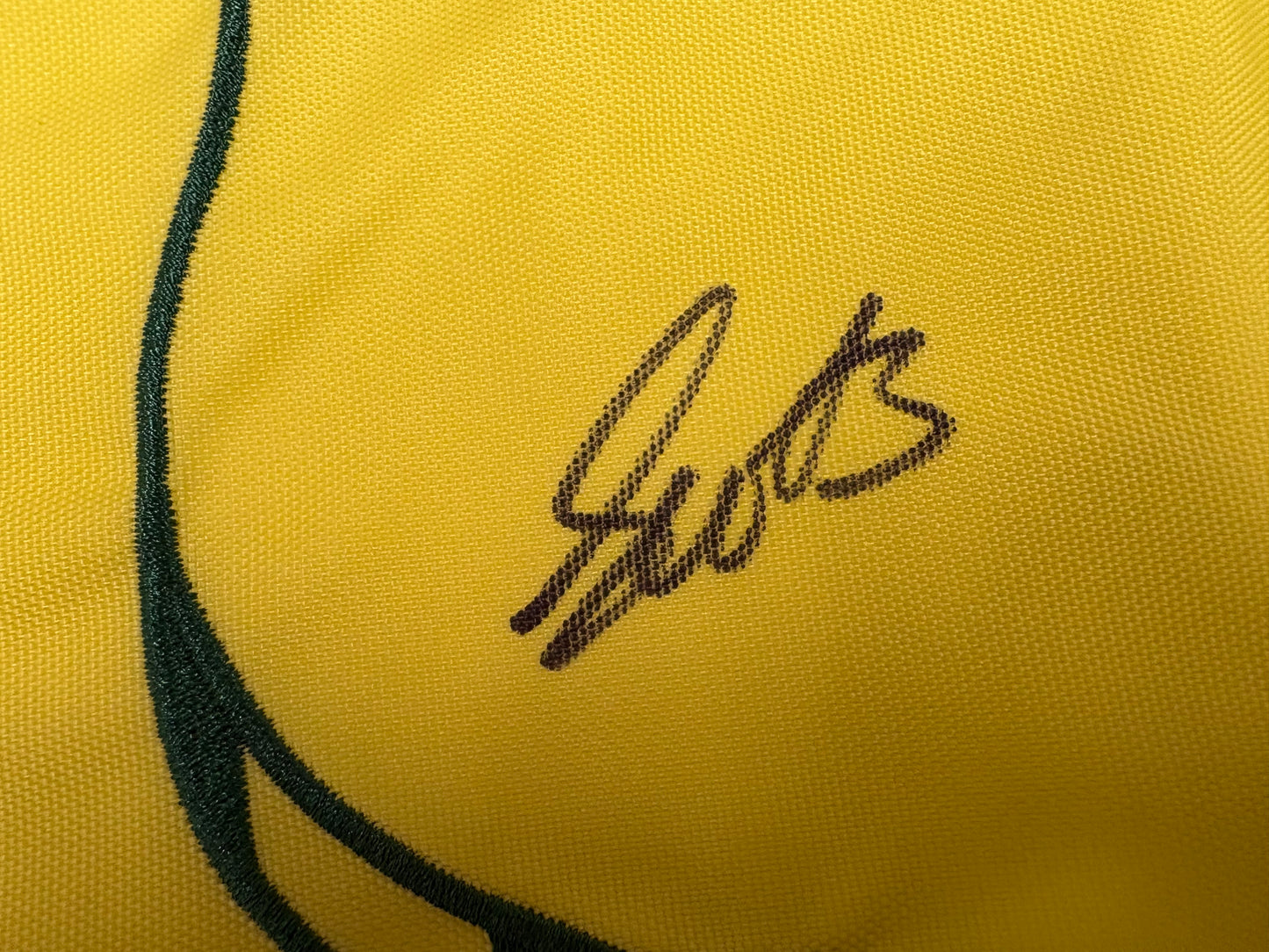 Scottie Scheffler Hand Signed Undated Masters Golf Flag Obtained in Person + Dealer COA