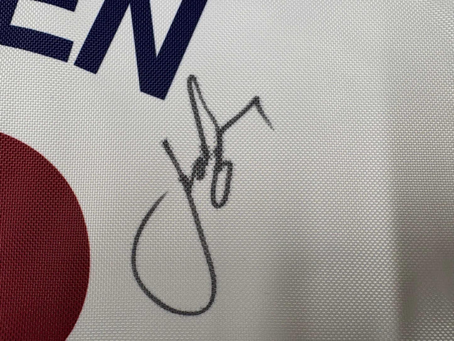 Jordan Spieth Signed 114th Open at Royal St George's White Golf Flag + Dealer COA