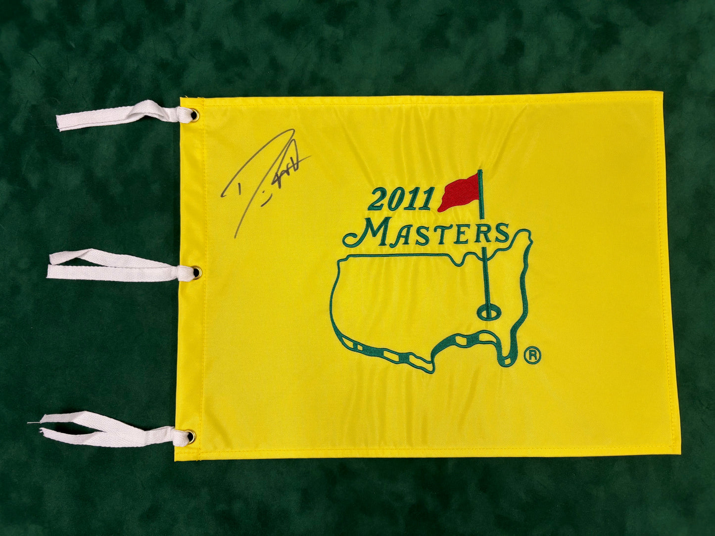 Danny Willett Signed 2011 Masters Golf Flag + Dealer COA