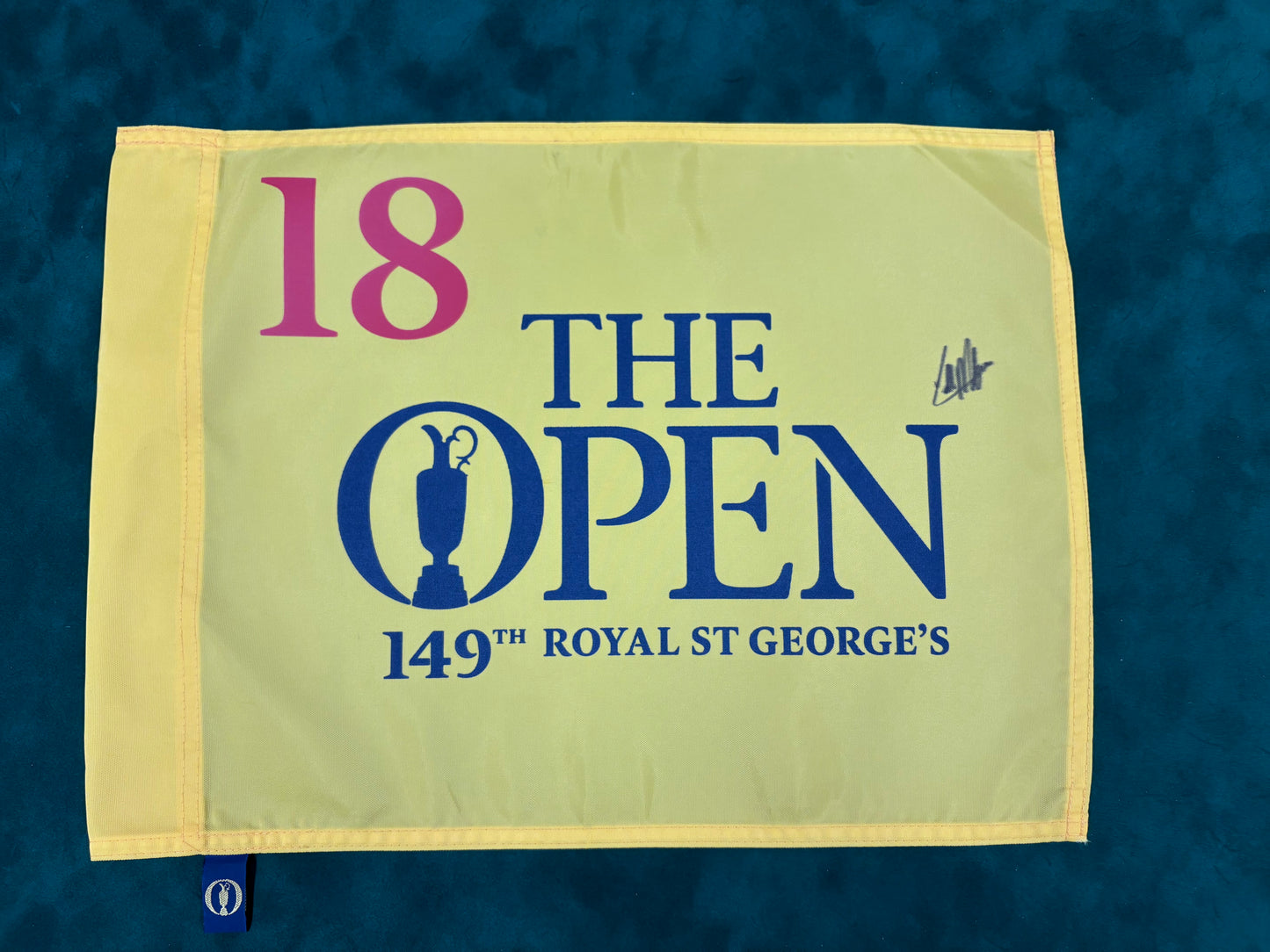 Collin Morikawa Winner Signed 149th Open at Royal St Georges Golf Pin Flag + Dealer COA