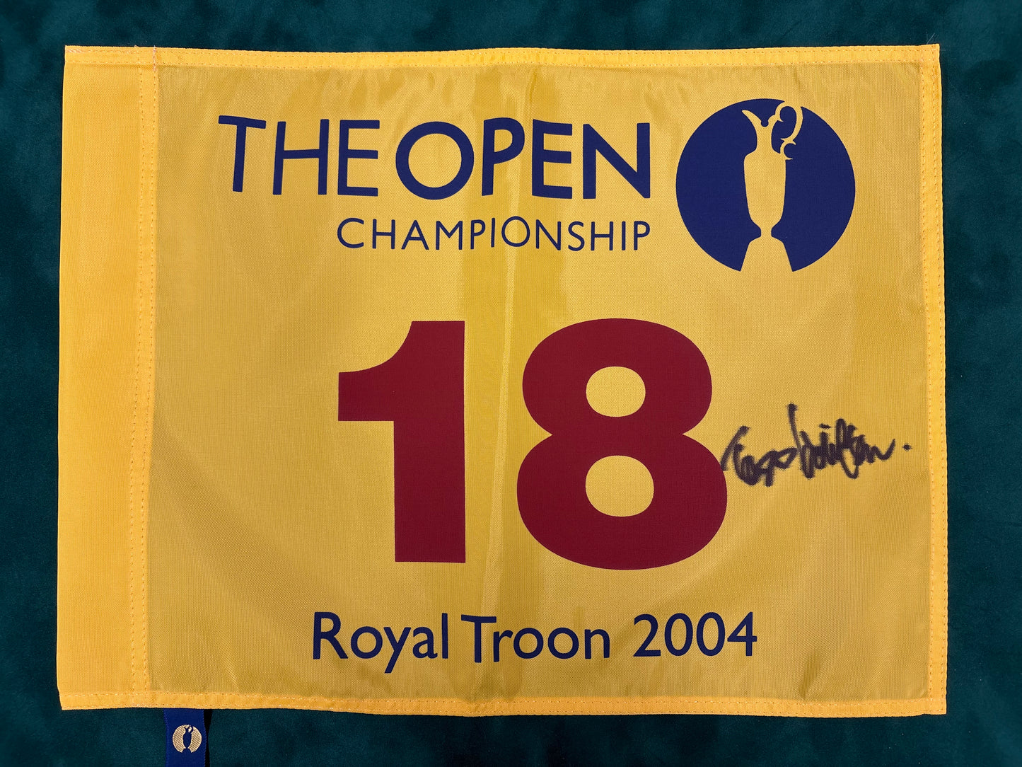 Todd Hamilton Winner Signed 2004 Open at Royal Troon Golf Flag + Dealer COA