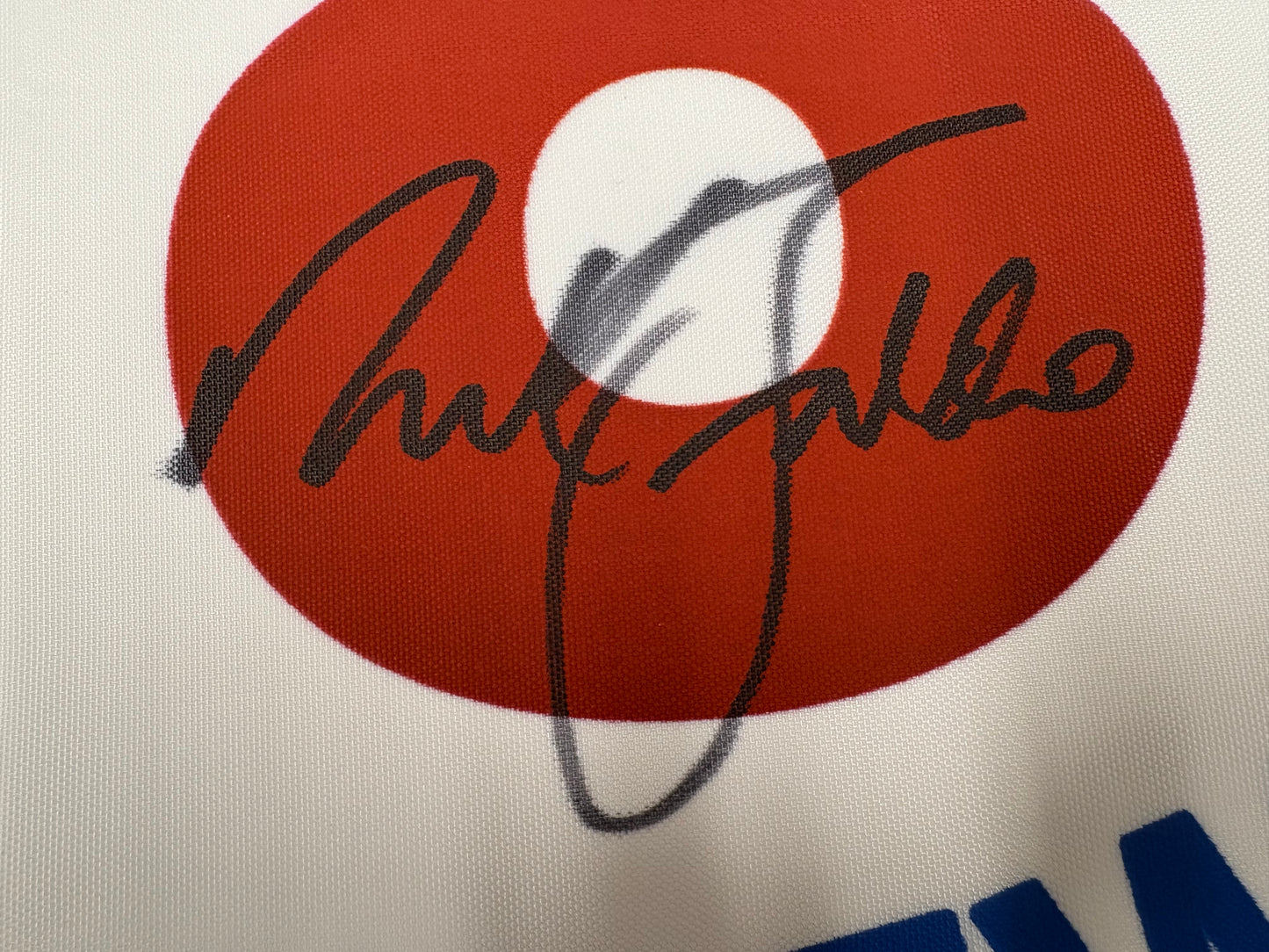 Sir Nick Faldo Signed White 119th Open at St Andrews Golf Flag + Dealer COA