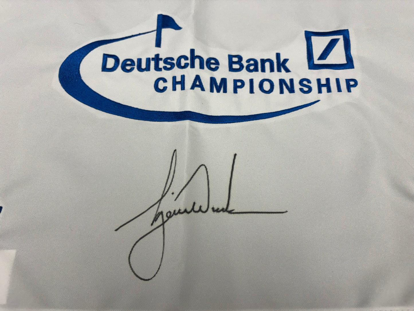 Tiger Woods Signed Deutsche Bank TPC Boston Golf Pin Flag PGA Tour + Dealer COA