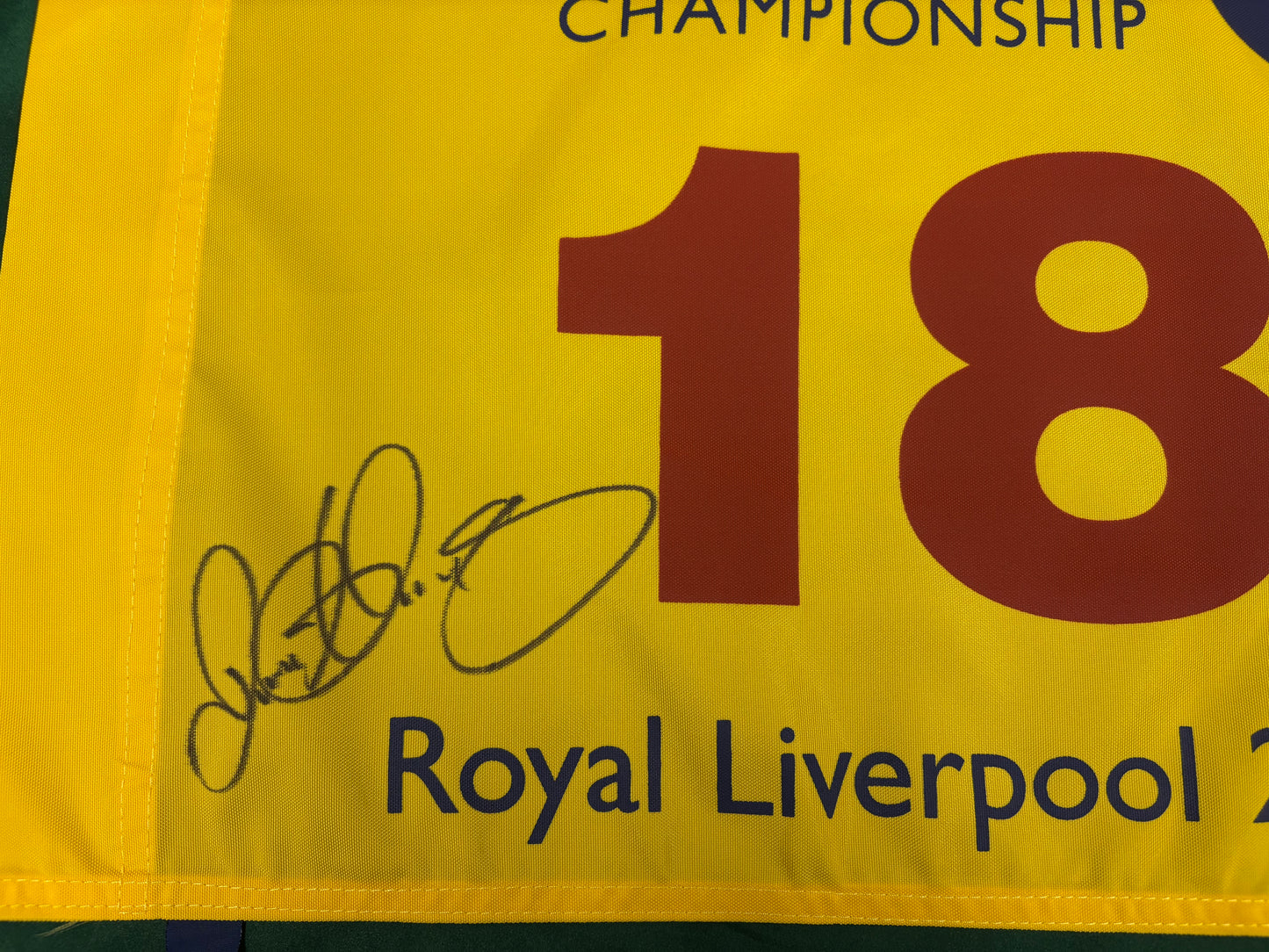 Rory McIlroy Winner Signed 2014 Open at Royal Liverpool Golf Flag + Dealer COA