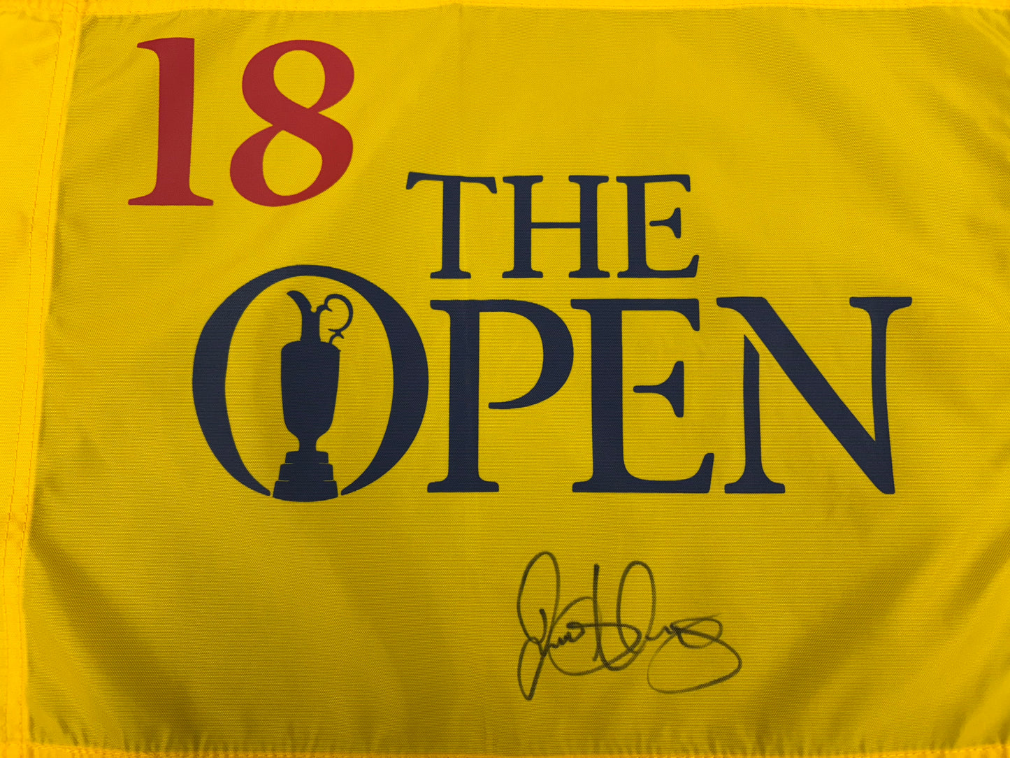 Rory McIlroy 2014 Winner Signed Undated The Open Golf Flag 18th Hole + Dealer COA