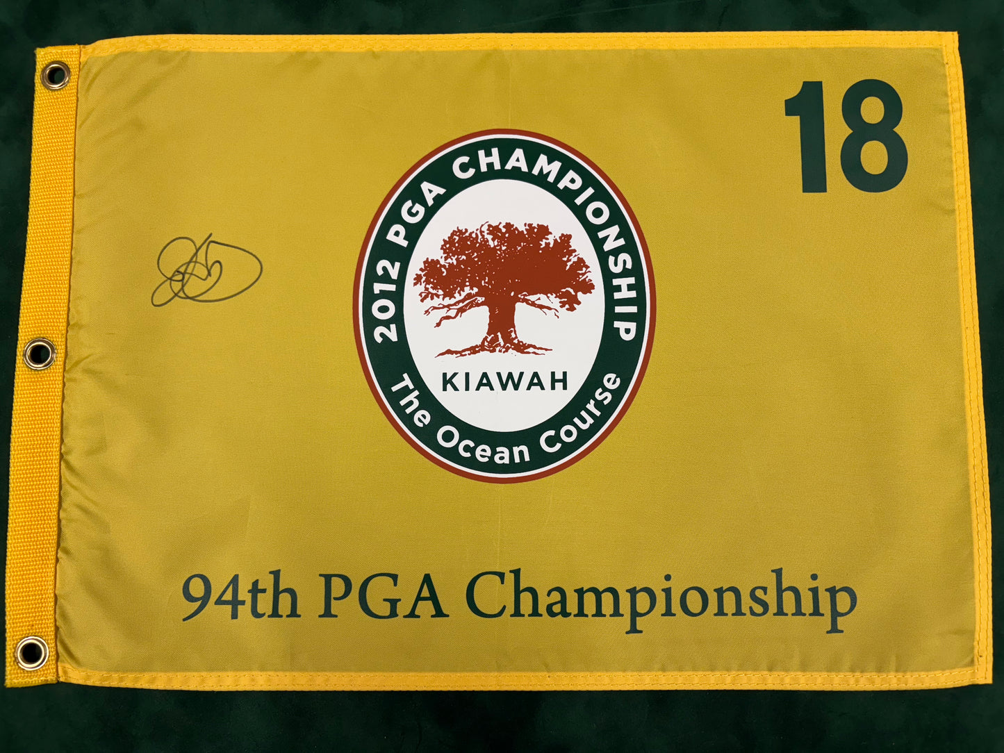 Rory McIlroy Winner Signed 2012 94th PGA Championship at Kiawah Ocean Course Golf Flag + Cert