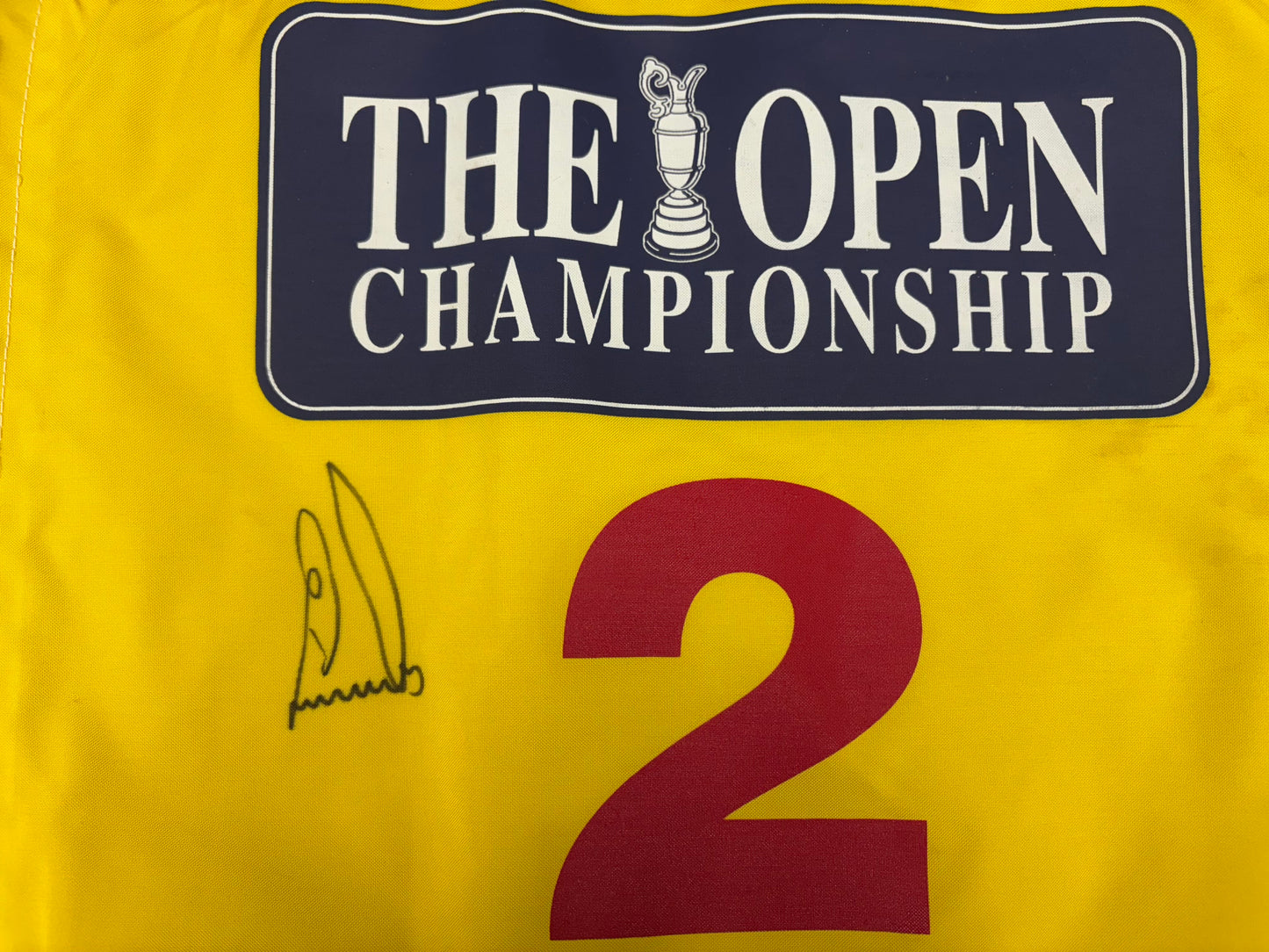 Ernie Els Winner Signed 2002 Open at Muirfield 2nd Hole Course Used Golf Flag + Dealer COA