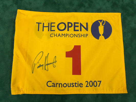 Pádraig Harrington Winner Signed 2007 Open at Carnoustie Course Used 1st Golf Flag + Cert