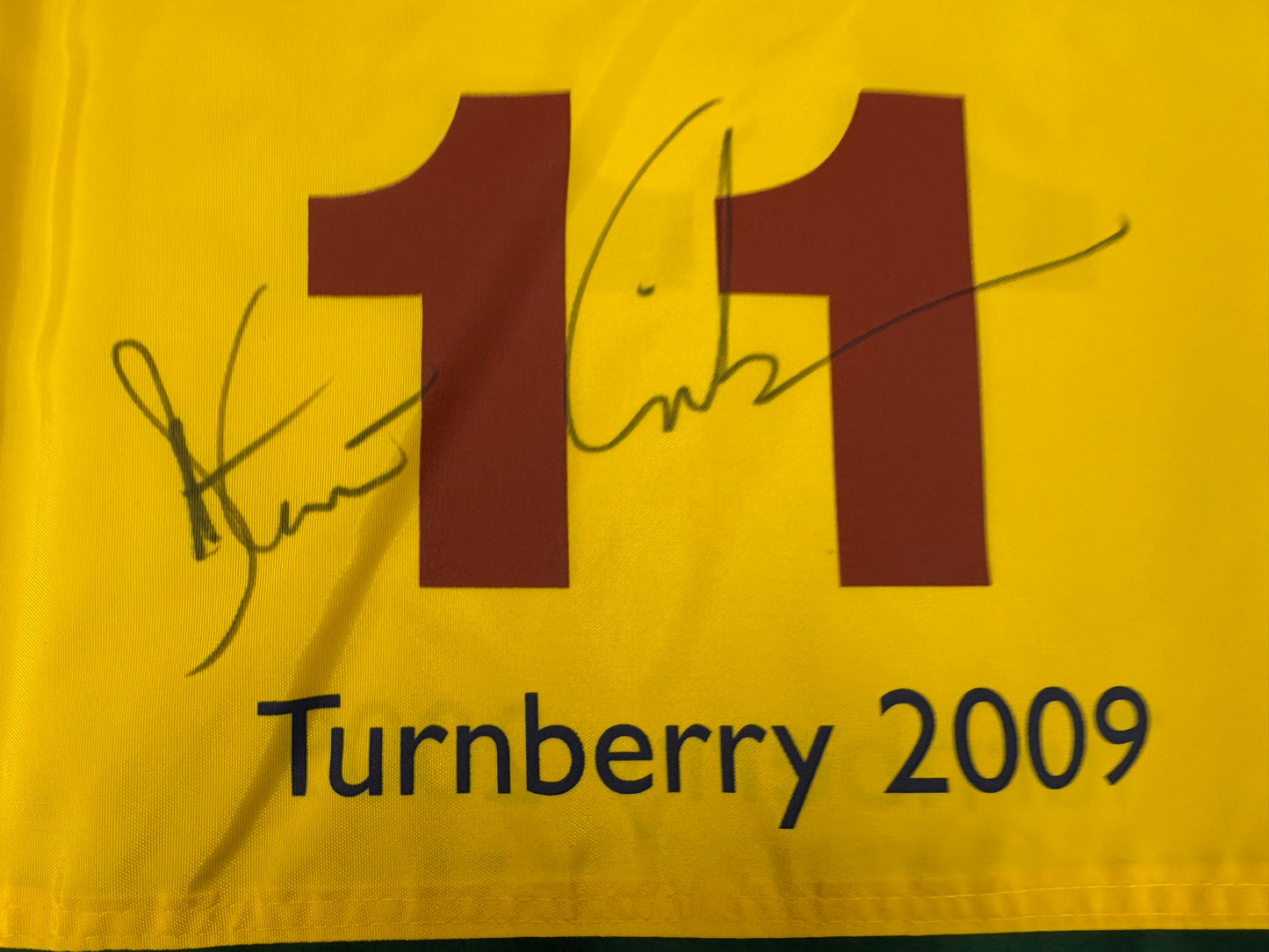 Stewart Cink Winner Signed 2009 Open at Turnberry Course Used 11th Golf Pin Flag + Cert