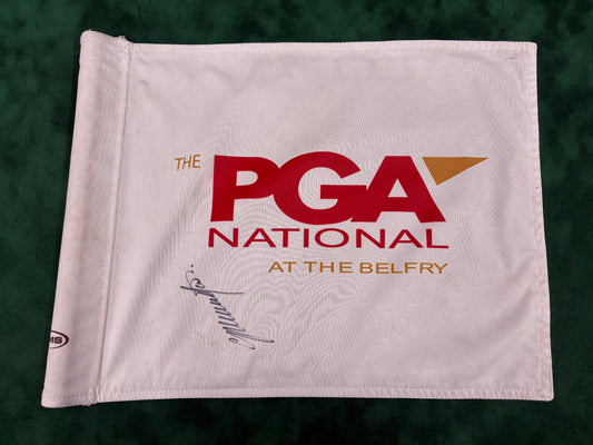 Colin Montgomerie Signed The PGA National at The Belfry Course Used Golf Pin Flag + Cert