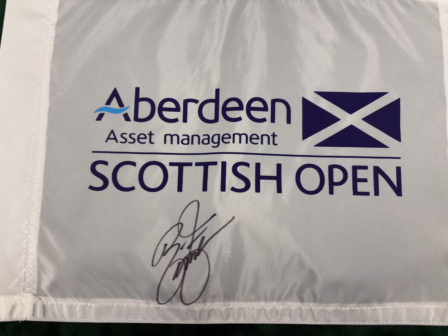 Rickie Fowler 2015 Winner Signed Scottish Open Golf Pin Flag + Dealer COA