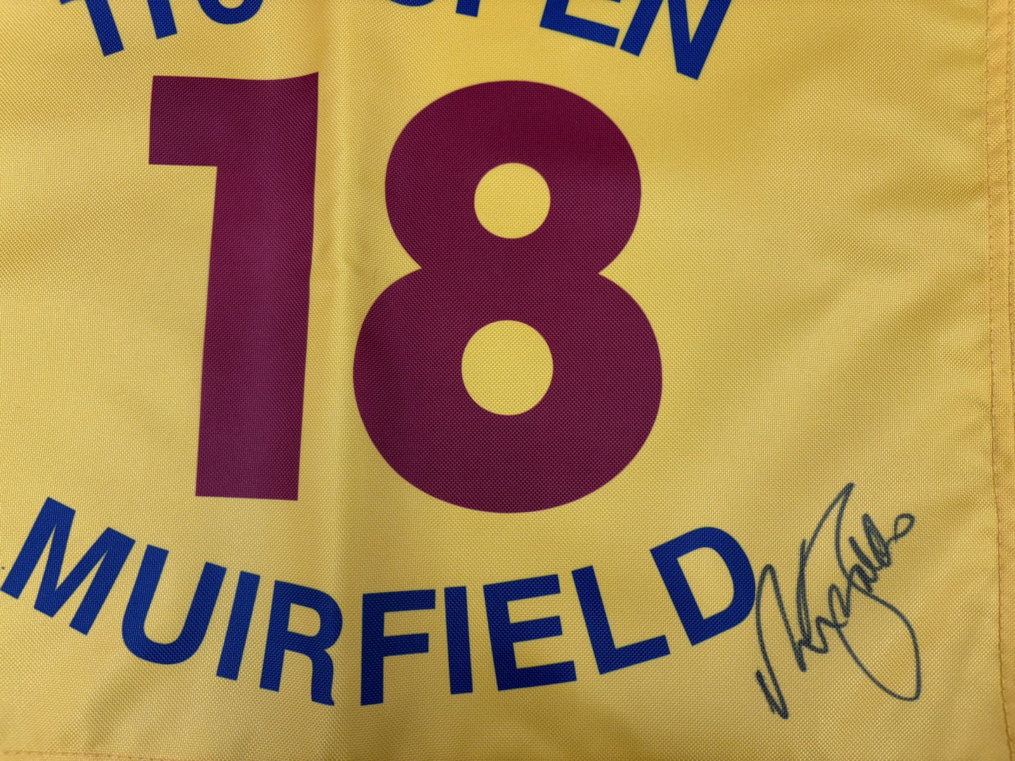 Sir Nick Faldo Winner Signed 116th Open at Muirfield Golf Flag + Dealer COA