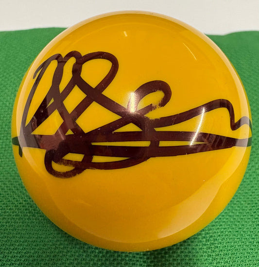 Reanne Evans Signed YELLOW Snooker Ball + Dealer COA