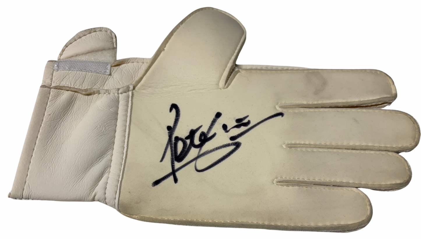 Peter Shilton- Leicester City & Nottingham Forest Legend- Signed Umbro White,Blue & Red Goalkeeper Glove with COA
