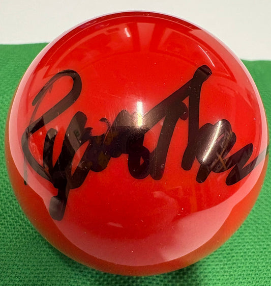 Ryan Thomerson Signed RED Snooker Ball + Dealer COA