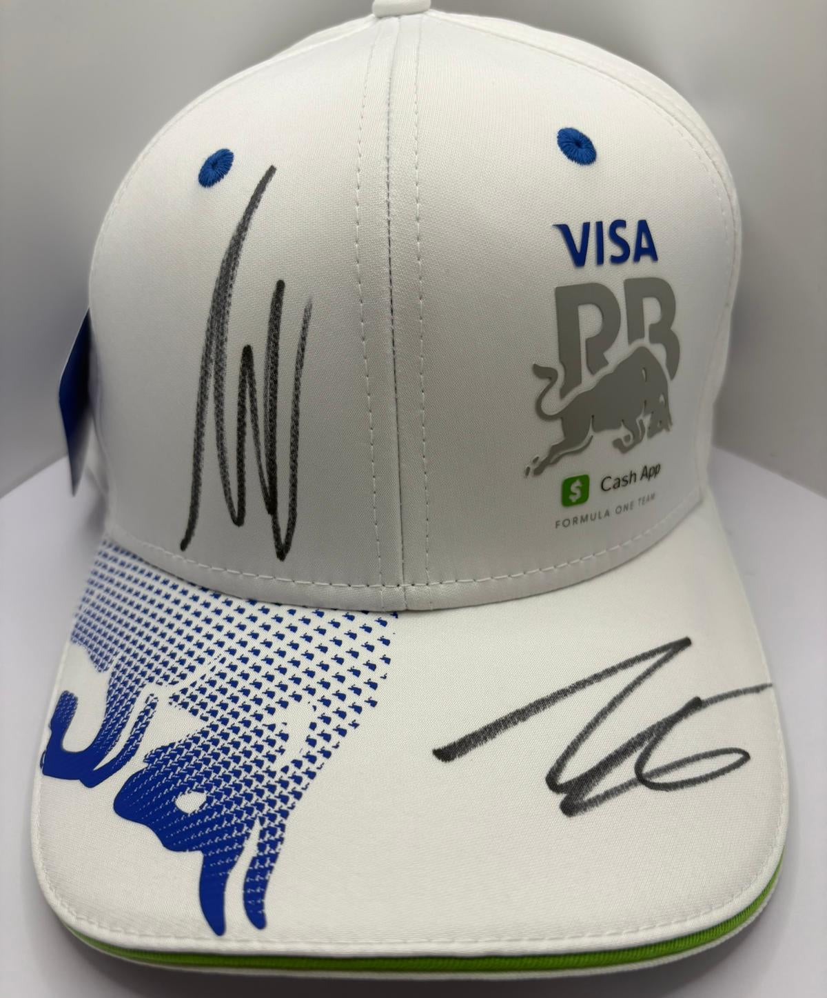 Isack Hadjar & Liam Lawson Visa Cash App Racing Bulls Drivers Signed 9SEVENTY F1 Cap + COA