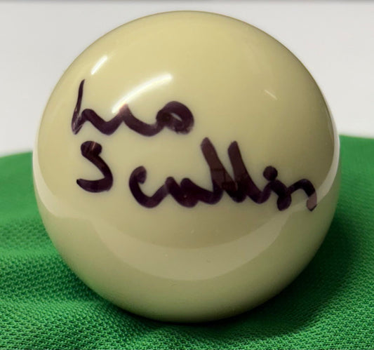 Leo Scullion Snooker Referee Signed WHITE Snooker Ball + Dealer COA