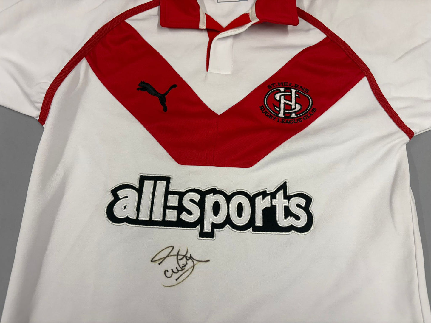 Sean Long 'Longy' Signed 2006 St Helens (Saints) Rugby League Shirt + Dealer COA