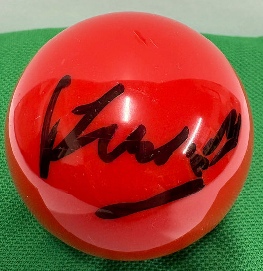 Indian Snooker Player Kreishh Gurbaxani Signed RED Snooker Ball + Dealer COA